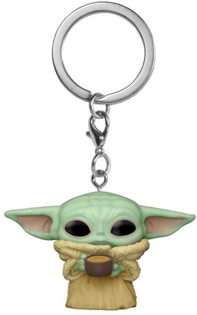 Funko Pop přívěsek na klíče - Star Wars - The Mandalorian - The Child with Cup