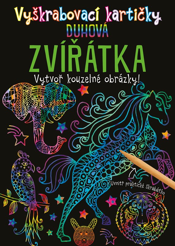 VYŠKRABOVACÍ KARTIČKY DUHOVÁ ZVÍŘÁTKA