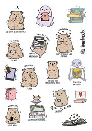 Humbook knihomolské nálepky s křečkem