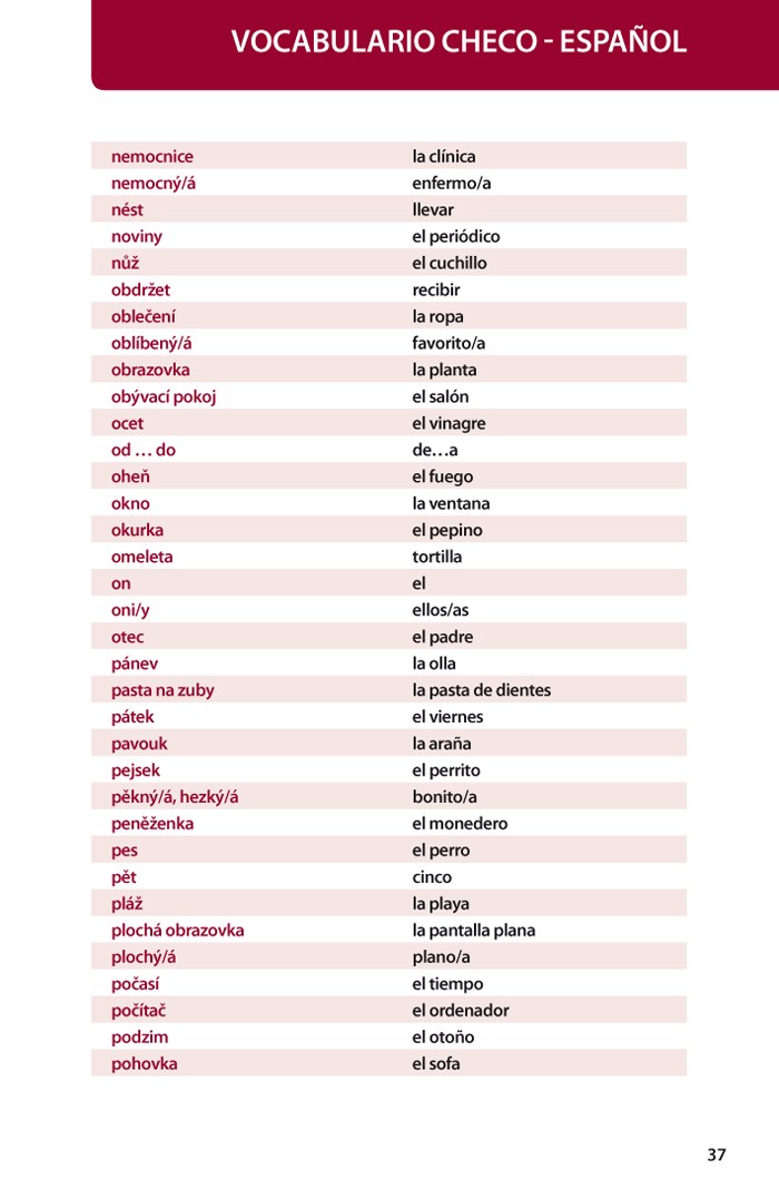 averzní překlad z češtiny do španělštiny – Seznam Slovník